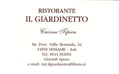 Ristorante Il Giardinetto Sessame